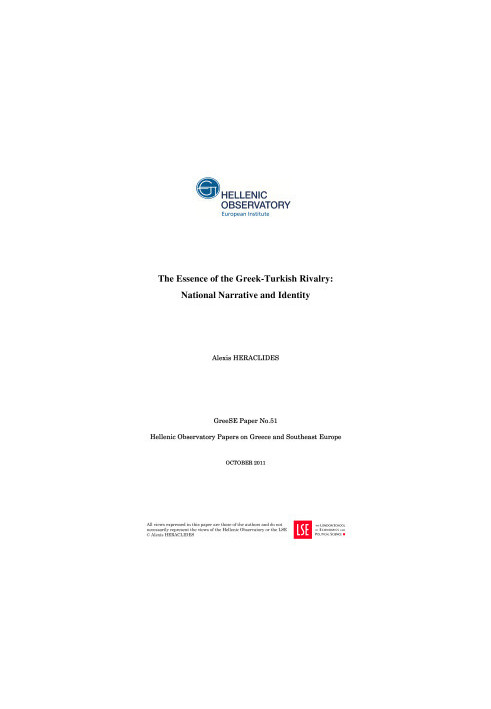 The Essence of the Greek-Turkish Rivalry: National Narrative and Identity