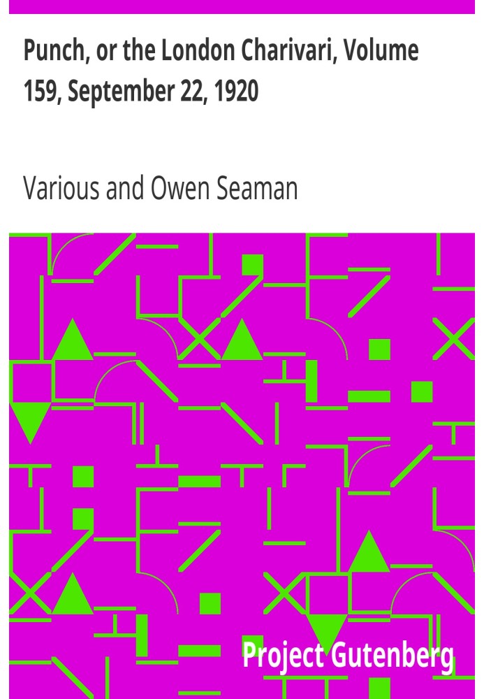 Панч, або Лондонський чаріварі, том 159, 22 вересня 1920 р