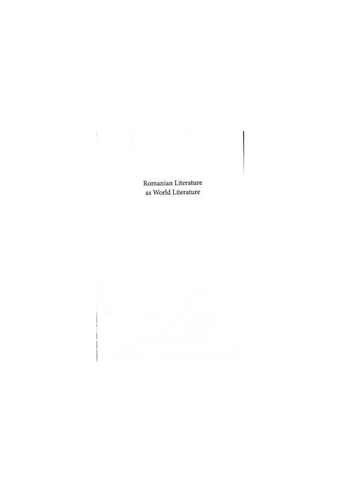 Romanian Literature as World Literature