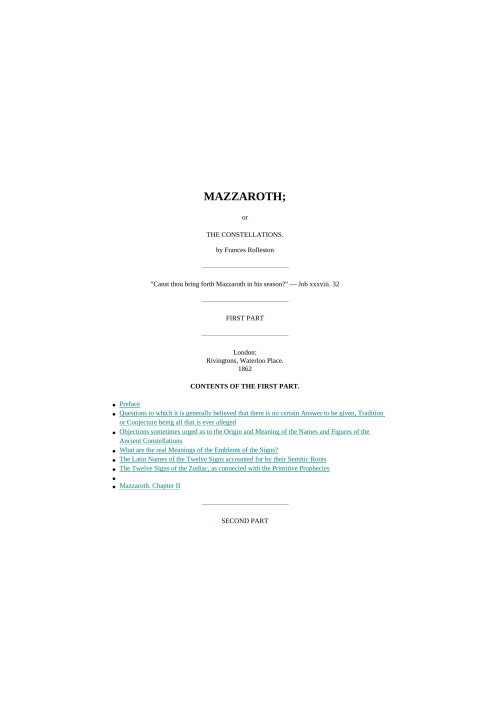 Mazzaroth or The Constellations (Astrology)