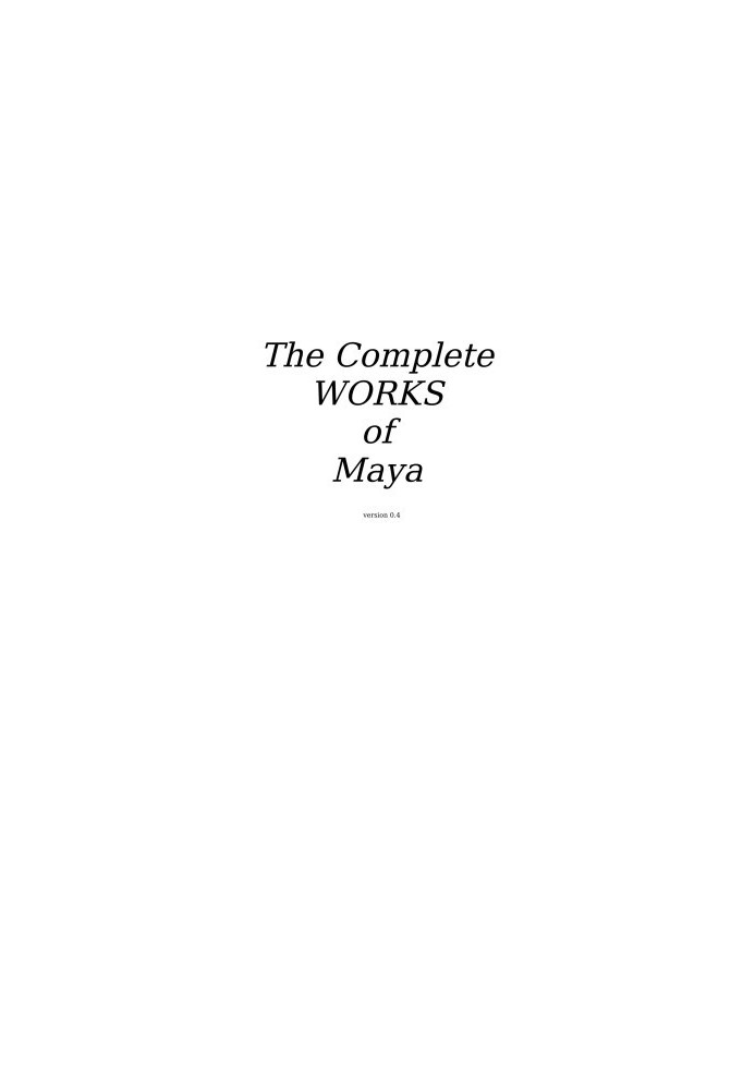 Complete Works v0.4