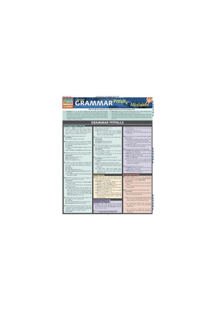 Common Grammar Pitfalls & Mistakes (BarCharts QuickStudy)