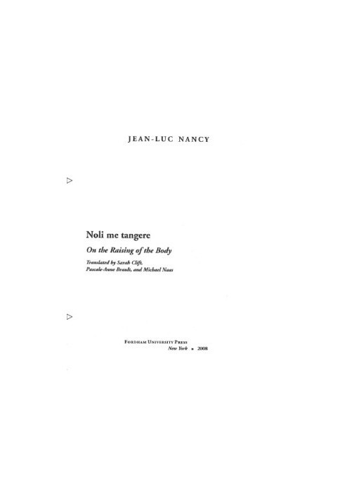 Noli Me Tangere: On the Raising of the Body