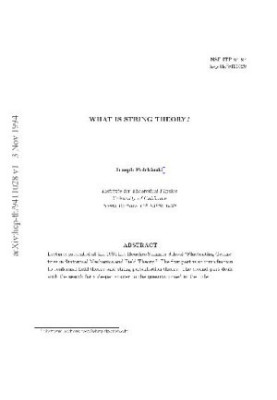 What is string theory?