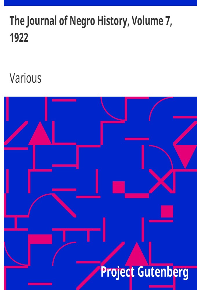 Журнал історії негрів, том 7, 1922 р