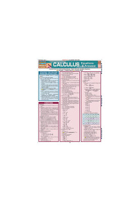 BarCharts QuickStudy Calculus Equations & Answers