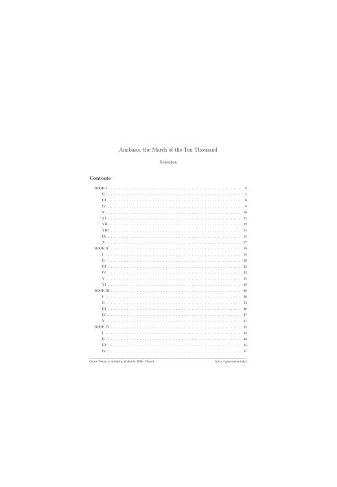 Anabasis, the March of the Ten Thousand