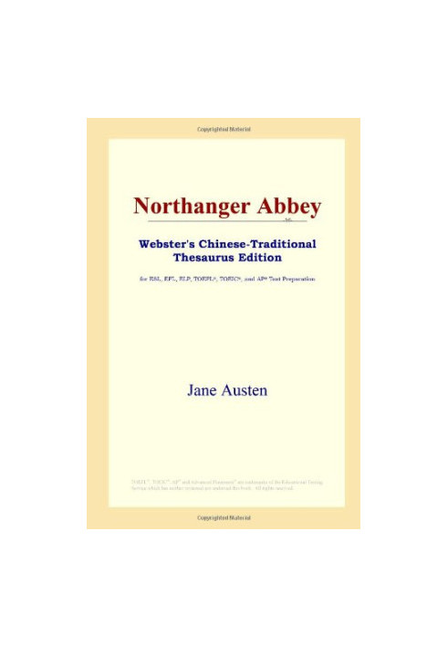 Northanger Abbey (Webster's Chinese-Traditional Thesaurus Edition)