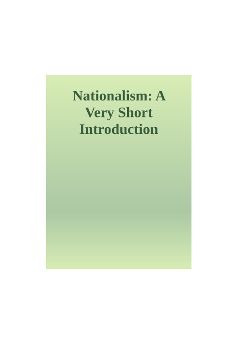 Nationalism: A Very Short Introduction