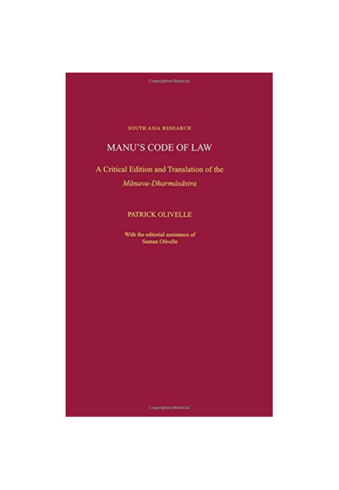 Manu's code of law : a critical edition and translation of the Mānava-Dharmaśāstra