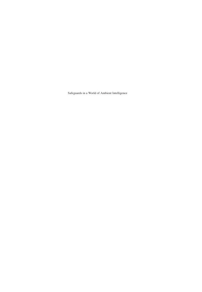 Safeguards in a world of ambient intelligence