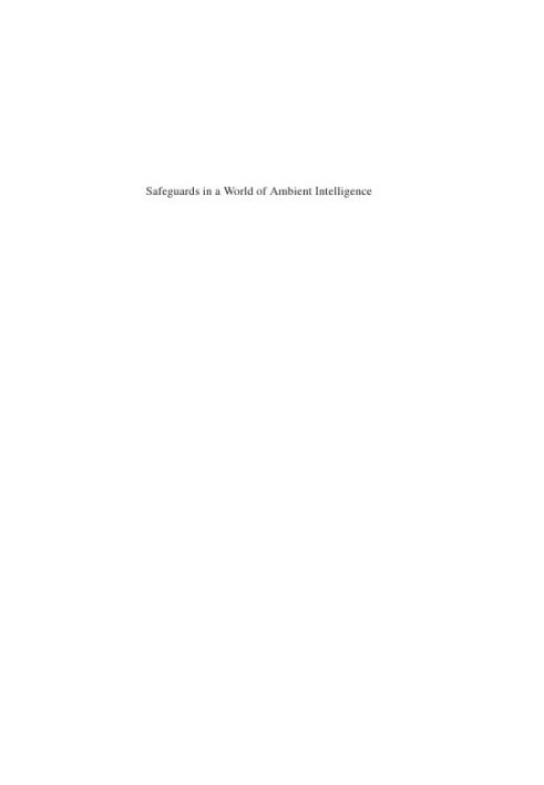 Safeguards in a world of ambient intelligence