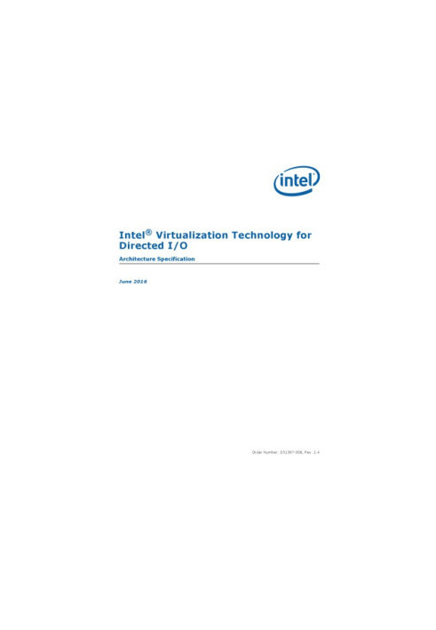 Intel® Virtualization Technology for Directed I/O: Architecture Specification