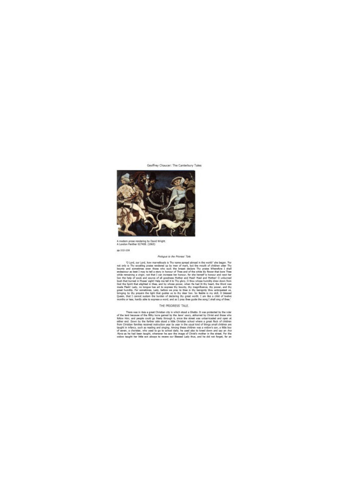 Prologue and The Prioress’s Tale from The Canterbury Tales