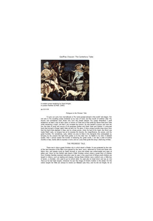 Prologue and The Prioress’s Tale from The Canterbury Tales