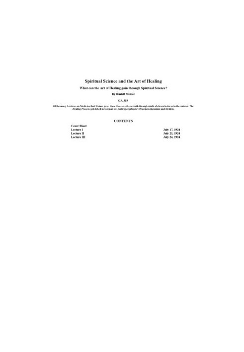 Spiritual Science and the Art of Healing