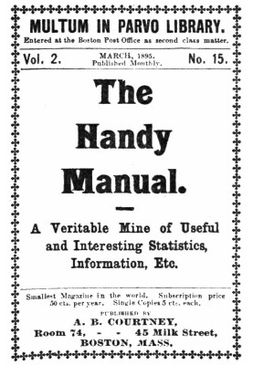 The handy manual: A veritable mine of useful and interesting statistics, information, etc.