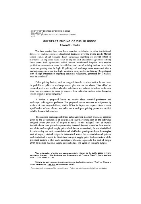 Multipart Pricing of Public Goods
