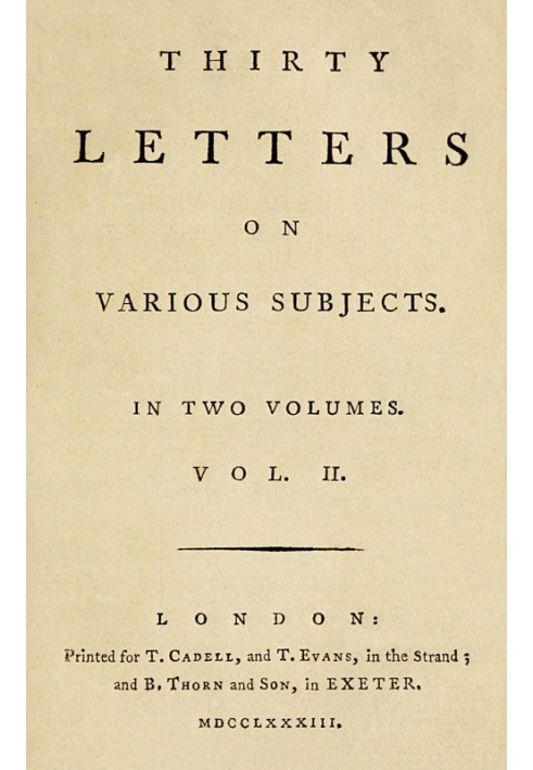 Thirty Letters on Various Subjects, Vol. 2 (of 2)