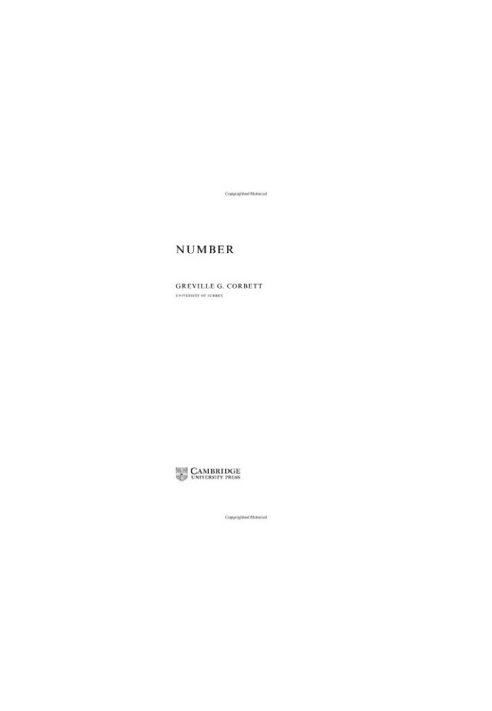 Number (Cambridge Textbooks in Linguistics)