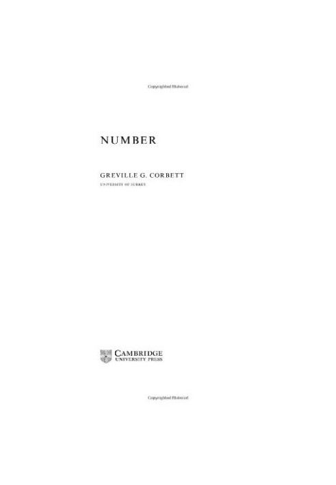 Number (Cambridge Textbooks in Linguistics)