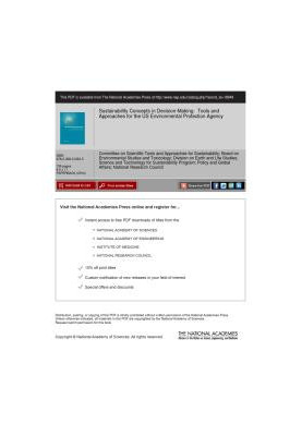 Sustainability Concepts in Decision-Making: Tools and Approaches for the US Environmental Protection Agency