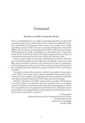 The Legal Framework of EU-China Investment Relations: A Critical Appraisal