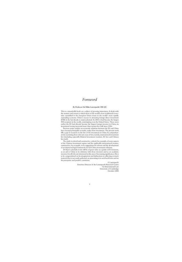 The Legal Framework of EU-China Investment Relations: A Critical Appraisal