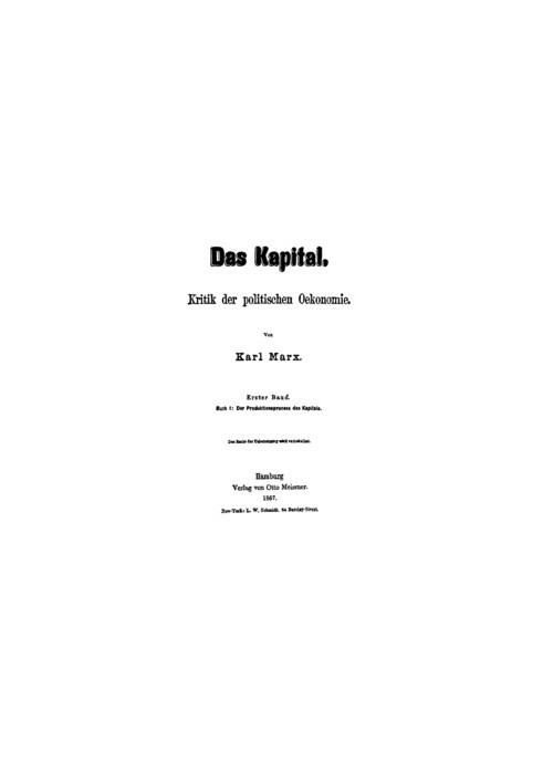 Capital: Volume I