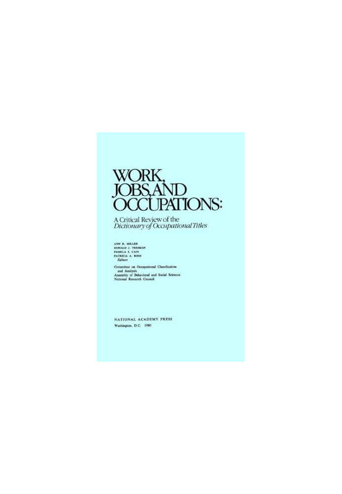 Work, Jobs, and Occupations