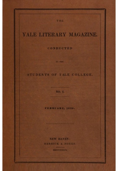 Єльський літературний журнал (том I, № 1, лютий 1836 р.)