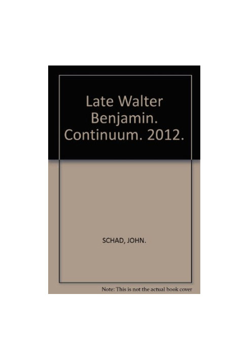 The late Walter Benjamin