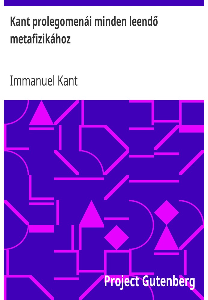 Kant's prolegomena to all future metaphysics