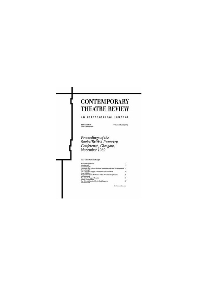 Proceedings of the Soviet British Puppetry Conference - Glasgow, November 1989 (Proceedings of the Soviet-British Puppetry Co