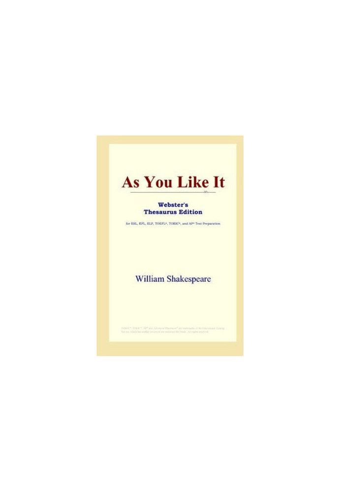 As You Like It (Webster's Thesaurus Edition)