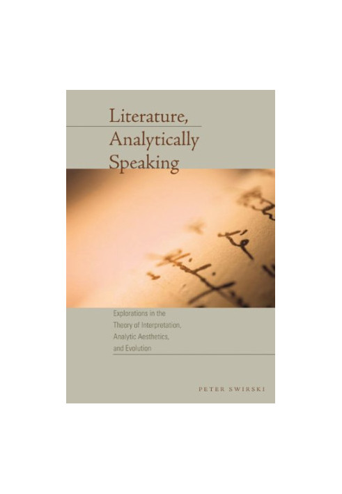 Literature, Analytically Speaking.