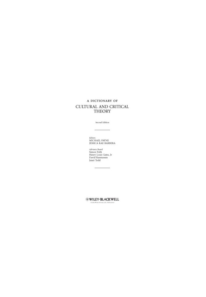 A dictionary of cultural and critical theory