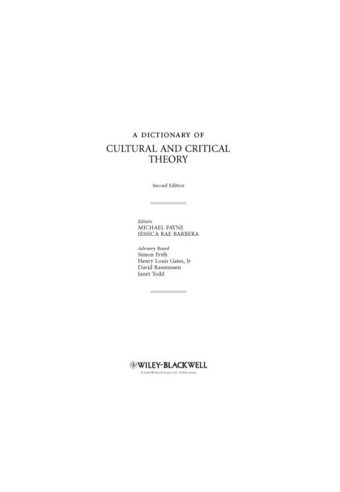 A dictionary of cultural and critical theory