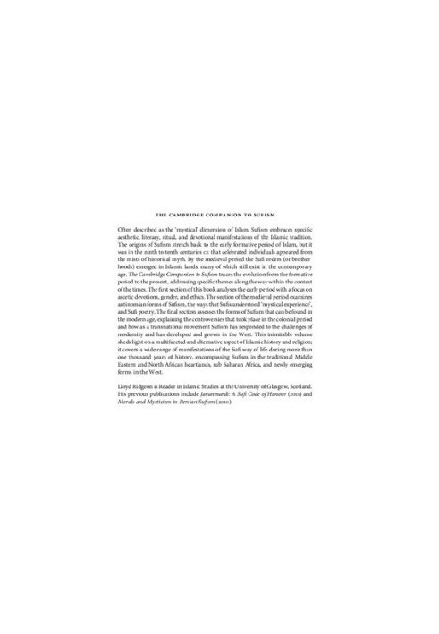 The Cambridge Companion to Sufism