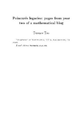 Poincares legacies: pages from year two of a mathematical blog