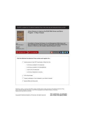 Using Science to Improve the BLM Wild Horse and Burro Program: A Way Forward