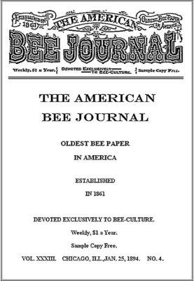 The American Bee Journal, том XXXIII, № 4, 25 січня 1894 р