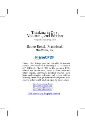 Thinking in C++ Volume 1