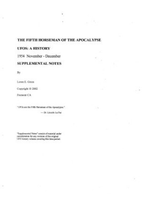 UFOs: A History 1954: November - December Supplemental Notes