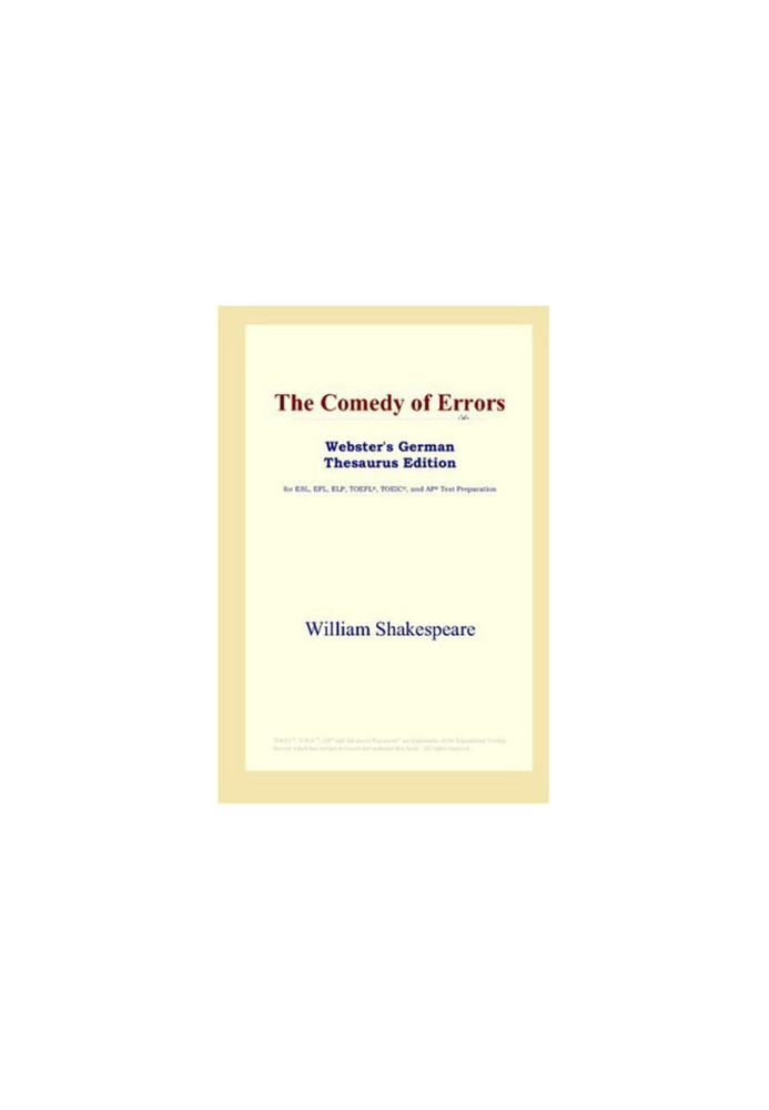 The Comedy of Errors (Webster's German Thesaurus Edition)