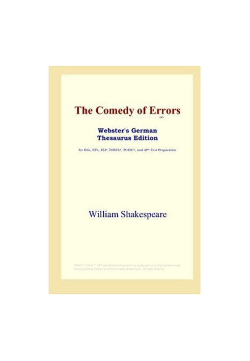 The Comedy of Errors (Webster's German Thesaurus Edition)