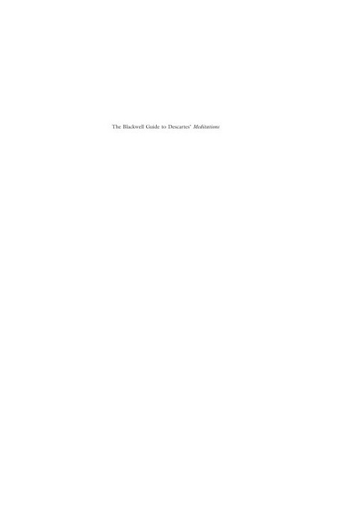 The Blackwell Guide to Descartes' Meditations