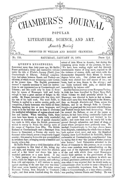 Chambers's Journal of Popular Literature, Science, and Art, No. 735, January 26, 1878