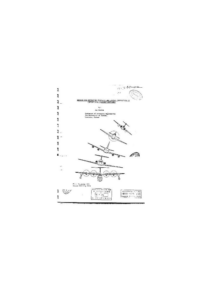 Methods for Estimating Stability and Control Derivatives for Standard Subsonic Airplanes
