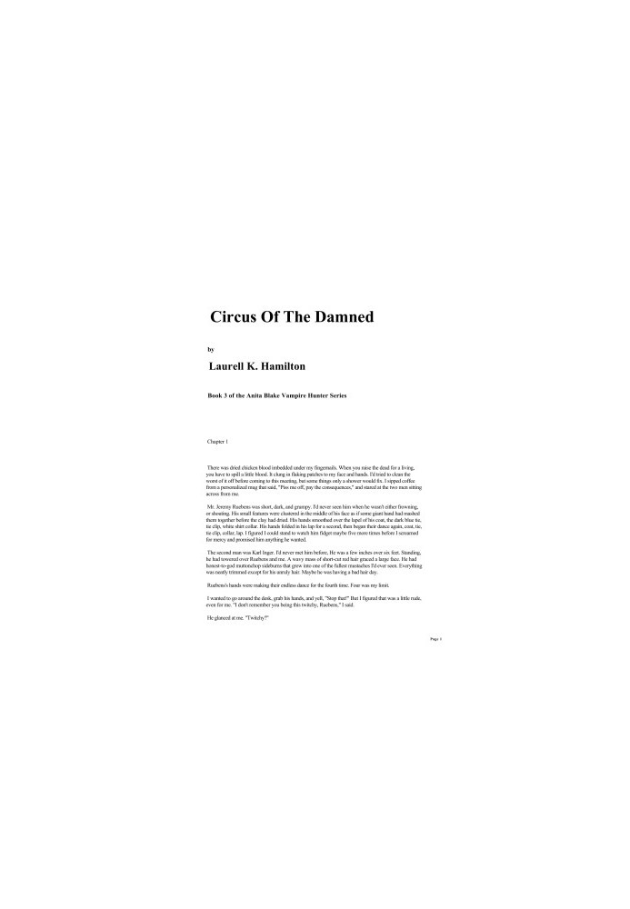 Circus of the Damned (Anita Blake, Vampire Hunter, 03)